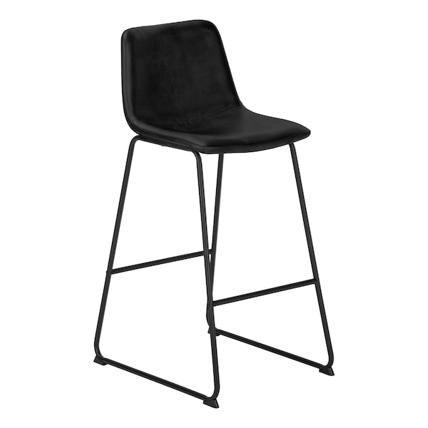 Monarch Specialties Office Chair, Bar Height, Standing, Computer Desk, Work, Pu Leather Look, Metal, Black, Contemporary I 7754 - main